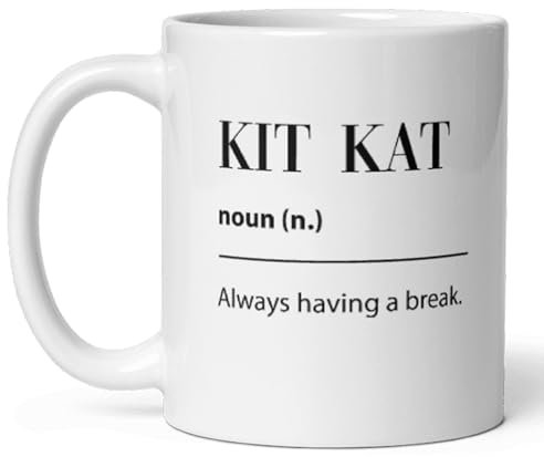 Confidently Quirky - Funny Kit Kat Joke Colleague White Mug, coworker birthday Gift, Funny secret Santa, Leaving Gift, Joke colleague For Man and Woman