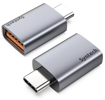 Syntech Adattatore USB C a USB (2 Pezzi), USB3.2 Gen 2 da 10 Gbps, Adattatore Type C Maschio a A 3.2 Femmina Compatibile con iPhone 17 16 Pro Max/iPad/iMac/MacBook Pro e Dispositivi Thunderbolt 4/3