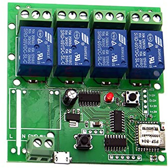 HUIOP Smart Télécommande Sans Fil Commutateur Universel Module 4ch DC 5V Wifi Interrupteur Minuterie Téléphone APP Télécommande Soutien Alexa Home Contrôle vocal pour Smart Home,interrupteur intellige