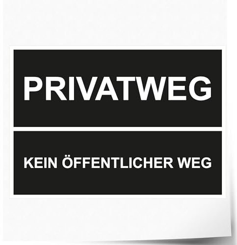 Indigos UG - Schild Privatweg kein öffentlicher Weg - 594x420 mm - Hotel, Firma, Schutz, Kita, Arzt, Praxis - Sicherheit - Warnung - Aluverbundplatte 3mm, Wohnung - Hinweisschild - Warnschild
