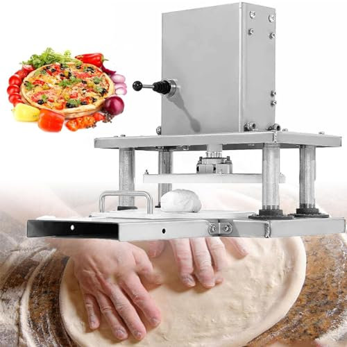 DPLWJPP Electric Pizza Dough Press Machine,Commercial Stainless Steel Manual Press Machine,Dough Pastry Press Making Machine For Pressing Pizza Cakes,25cm