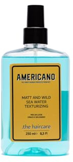 Americano Sea Water - Sea Salt Spray 250 ml, Acqua di Mare per Capelli, Made in Italy, Senza Alcool, Spray Texturizzante per Capelli, Ideale per Uomo e Donna, Spray al Sale Marino Professionale
