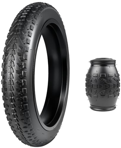 ZUKKA 1 paquete de 20 pulgadas plegable Fat Bike Tire Heavy Duty E-Bike Neumáticos 20 x 3.0 Cubierta 76-406 para bicicleta eléctrica plegable Bead Tire Neumáticos Compatible Wide Mountain Snow Bicycle