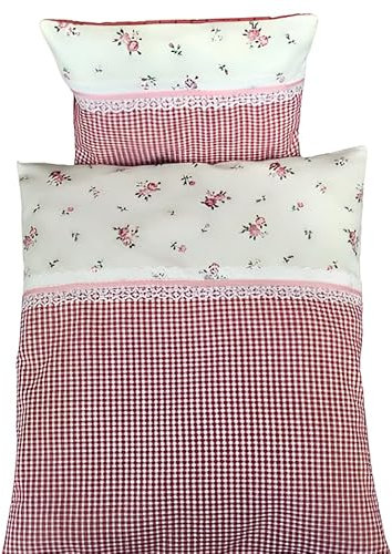Bettset für Puppe, 2teilige Puppenbettwäsche Emily Rose, Puppenbett, Puppenwagen, Garnitur im Landhaus - Design, Baumwolle Puppengarnitur