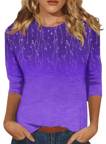 HSUAYEUD Kleidung Damen Sommer,Bluse Flieder Damen Neon Sweatshirt Musselin Bluse Damen Krankenschwester Oberteil Pullover Vintage Sommerbluse Damen Leicht(Lila,S)