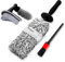 Microfibre Car Wheel Cleaning Cleaner Brush Kit with Alloy Tyre & Rim Brush, Detailing Brush Tool for Auto Truck Motorcycle Wheel Barrel Spoked Rims Scratch Free Washing