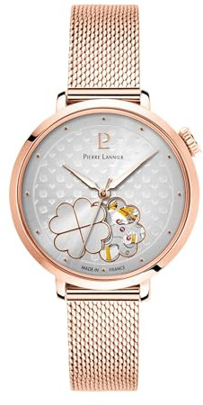 Pierre Lannier - Montre Automatique Esperance - Automatic Mouvement de Montre - Epaisseur du boîtier: 12.55 mm - Largeur du boîtier: 35 mm - Acier Inoxydable - Argenté - 3 ATM