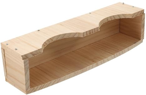 Sosoport Wooden Grass Rack Food Bowl for Bunny Large-capacity Hamster Feeder Storage Groove Wood Feed Container for Rabbit Hay