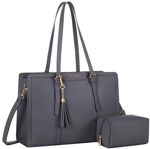 LOVEVOOK Laptoptasche 15,6 Zoll Handtasche Damen Umhängetasche Leder Tote Bag Women Shoulder Crossbody Bag Große Shopper Tasche Elegante Schultertasche Aktentasche Arbeitstasche Lehrertasche für Büro