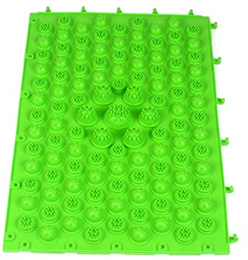 Healvian Tappetino Per Massaggio Ai Piedi e Piastra Per Agopuntura in Tpe Verde, Pieghevole e Collegabile, Stimola La Circolazione, Allevia Stanchezza, Per Ufficio e Anziani