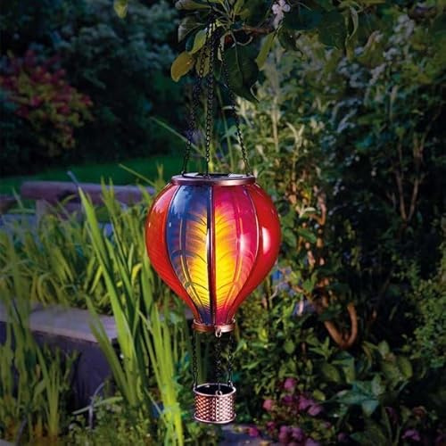 Solar Hot Air Balloon Garden Light, 62 cm, Rainbow Panels, 20 LED, Automatic Dusk Sensor
