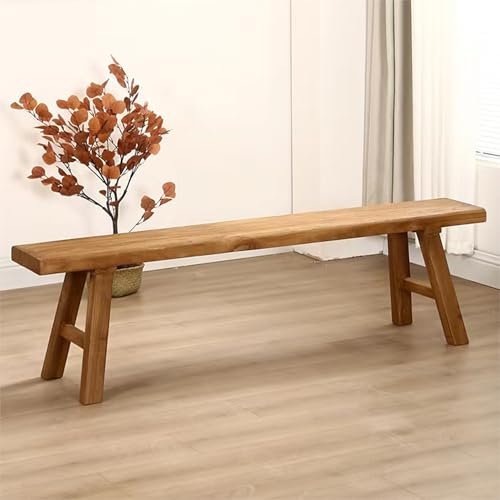 Holzbank Esszimmer Sitzbank Fensterbank Innen Holz Rustikale Deko Pflanzenhocker Blumenbank Wohnzimmer Flurbank Klein Bank Flur Küchenbank Vintage Garten Pflanzenständer Blumenständer Bettbank(80x26x4