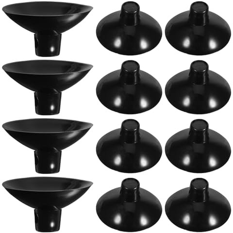 PRETYZOOM 20pcs Suction Cup Cord Clips 35mm Black Flat Top Open Cable Management Holders for Smooth Walls Reusable Wire Organizers for Home Office Kitchen