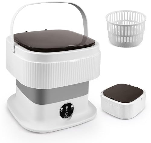 Trsaow Portable Washing Machine,11L Small Travel Washing Machine With Spin Dryer Function Underwear 45db Ultra Quiet for Baby Clothes 45 dB Low Noise with Three Hangers Travel/Camping Essential