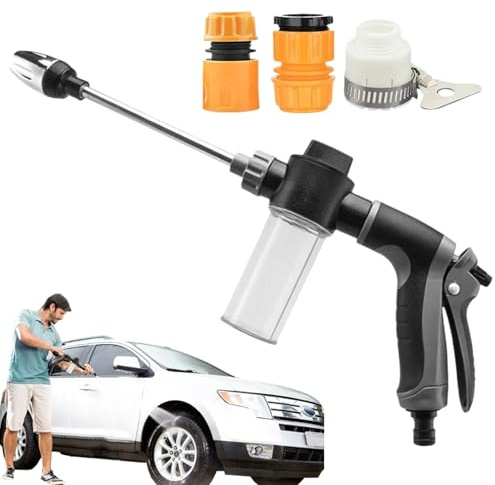 Nettoyeur Haute Pression - Lavage Haute Pression Portable - Accessoires de Nettoyage Multifonction Rotatifs pour Véhicule Terrasse Clôtures Mur Voiture Allée Bateau Espaces Extérieurs