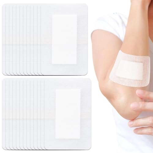 WUYJI 25 vendajes estériles autoadhesivos de 10 x 15 cm para proteger contra cortes y rasguños.