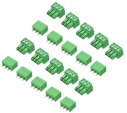 QUARKZMAN 10 Stück 3-Polig PCB-Klemmleiste 300V 8A Anschlussklemme Block | Leiterplatten-Klemmenblöcke, 3.81mm Steigung