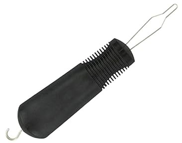Operitacx Dispositif D'assistance pour Boutons et Tirette de Fermeture Éclair en Abs et Métal, Poignée Confortable Utilisation Main, pour L'habillage, Lot de 2 Pièces Noir