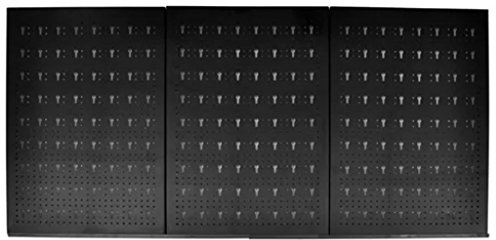 Festnight Lot de 3 Panneaux Muraux Perforés Métal Rangement Outils avec 18 Crochets 60x40cm