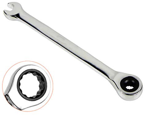 HIOD Chiave a Cricchetto Doppio Uso Finale Aperto/Torx Metrico 6-32mm, CR-V Strumento Chiave Inglese Riparazione di Strumenti di Manutenzione,32mm