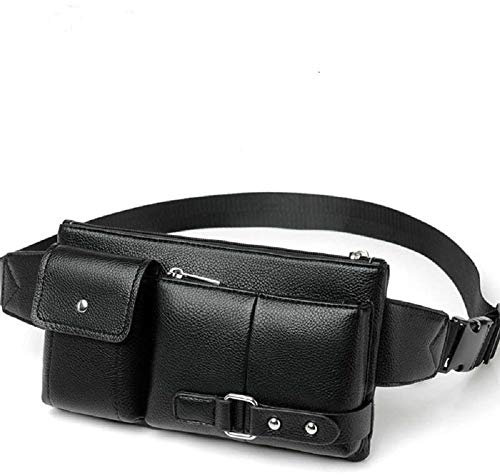 DFV mobile - Bag Fanny Pack Leather Waist Shoulder bag Ebook, Tablet and for Ulefone Armor X6 (2019) - Black