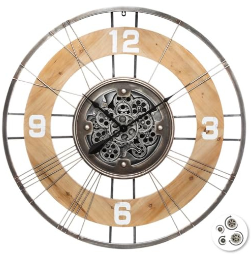 Atmosphera Lana Uhr, Metall & Holz, Durchmesser 90 cm
