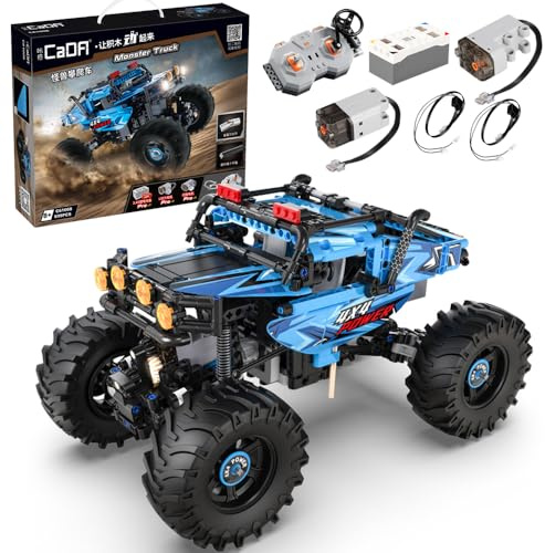 CaDA Technik Master C61008W 699PCS 4 * 4 Monster-Kletterauto mit Fernbedienung, Geländewagen-Spielzeugset für kleine Partikel