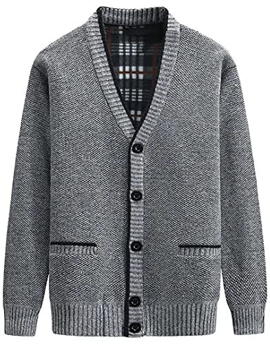 yuyungongsi Cardigan Hombre Chaqueta Sudaderas - Cárdigan Chaqueta Punto Hombre Invierno Sudadera Sin Capucha Hombre Botones Sweater Suéter Jersey Hombre Invierno Cárdigan Sudaderas Hombres Gris L