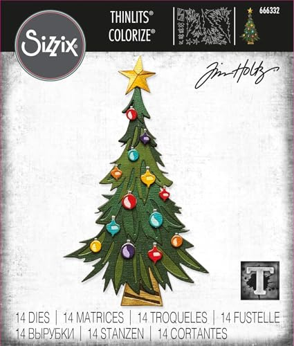 Thinlits Stanzschablonen Trim a Tree Colorize von Tim Holtz, 14er-Pack