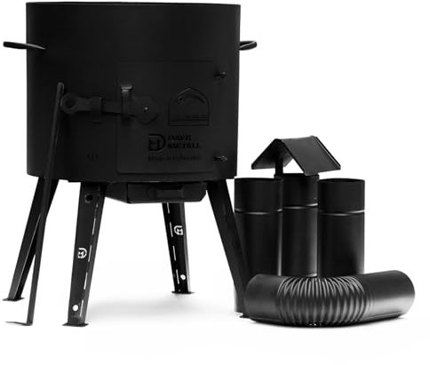 Uchag Ø39 Uchag 2 mm Acier Utschak avec cheminée Poêle de camping Chaudière Cheminée Cuisine de terrain Cuisine extérieure Four à ragoût Canon à goulasch