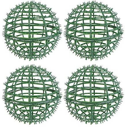 cheWYZ 4pcs Boxwood Topiary Ball Frames DIY Boxwood Ball Support Cage Topiary Plants Round Frame Flower Arrangement Garden Outdoor Decor 20cm