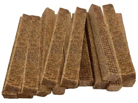15 stoppini in strisce di legno di cera, stoppini per esterni, candele che assorbono l'umidità, residui di candele per grigliare e riscaldare