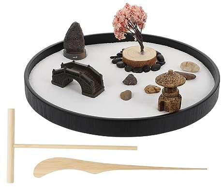 HEMOTON 1 Satz Runder Sand tisch ornament Desktop-Sandbox Hausdekorationen für zu Hause Wohnkultur bürodeko Tischwasserfall Kunsthandwerk aus Kunstharz Mikro-Landschaftsornamente draussen