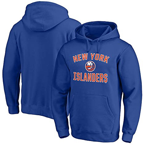 PiWine Männer Sweatshirt Langarm Pullover Hockey Kleidung NHL Islanders Blau Jersey Print Unisex Langarm Pullover Männer Eishockey Hoodies,3XL