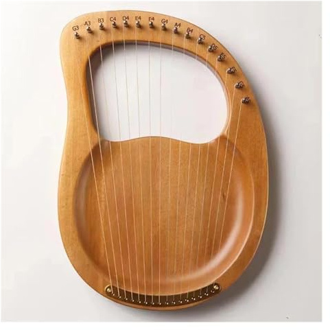 Harfe 16 Saiten Massivholzfurnier Harfe Lyra 16 Saiten Musikalisches Anfängerinstrument Mit Ersatzsaiten(16 Wood)