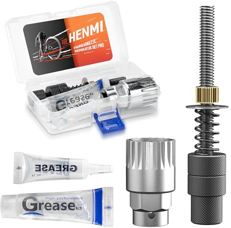 HENMI Fahrrad Tretlager Werkzeug Set,Fahrrad Innenlager Entferner mit Tretlager Fahrrad,20zähnen 24mm Innenlager Werkzeug kompatibel mit Schmieröl,Schmierfett und Verriegelungseinrichtung