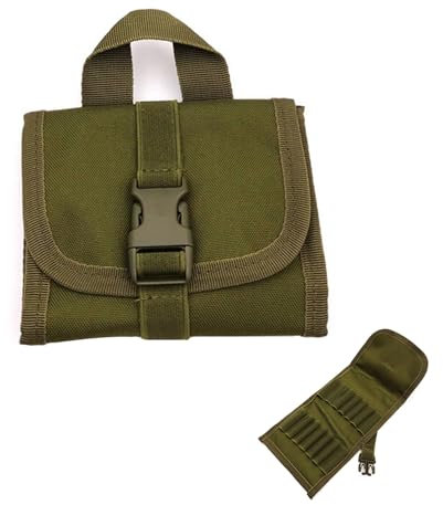 14-Schuss Gewehr Patronentasche Taktische Patronenetui Tasche Munitionstasche Munitionsträger Gürteltasche Molle Kugeltasche Magazintasche für Jagd 9 mm .357 .410 6,5