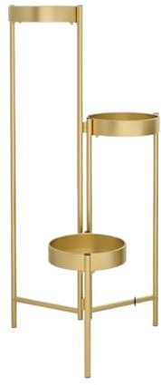 Pflanzenregal Blumentreppe Blumenständer Indoor Outdoor Pflanzenständer Blumenständer Pflanzenregal Metallpräsentationsständer Für Terrasse Wohnzimmer Pflanzenständer Blumenregal Blumenbank(Gold,80*42
