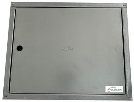 SERVICE SOLUTIONS - Sportello Contatore Acqua Zincato, Spessore Lamiera Acciaio Zincato 6/10 (Telaio 10/10) – Completo di Zanche – completo di Chiave e Serratura in Plastica (CM 40X50X2)