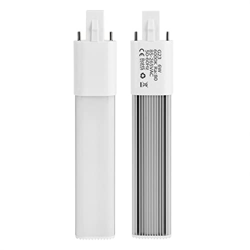 Jwthee 6W LED Light Bulb, 2 Pin Horizontal Recessed Lamp, Tube Light Bulb Lighting Fixtures for Wall Scones, Bathroom Vanity Light (G23)