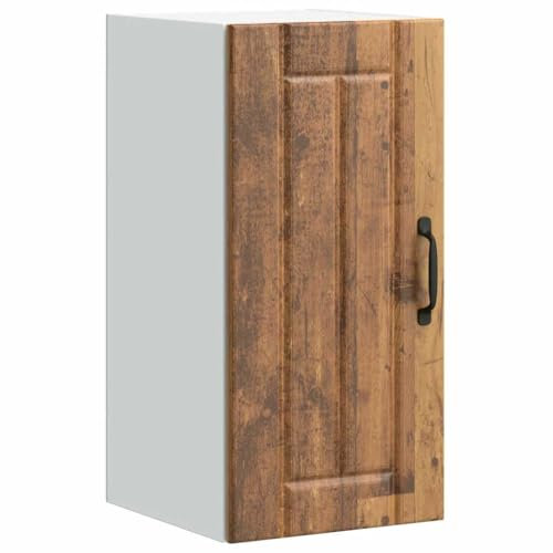 vidaXL Kitchen Wall Cabinet Lucca with Glass Door - Old Wood Engineered Wall-Mounted Unit 30x31x60cm for Kitchen Storage