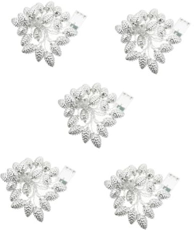 Cabilock 5 Sätze Saite Tannenzapfen Lichterketten warme Fensterleuchten Weihnachtsbeleuchtungsfenster weihnachtsdeko led ligts Weihnachts-LED-Lampe dekoratives LED-Licht Plastik Silver