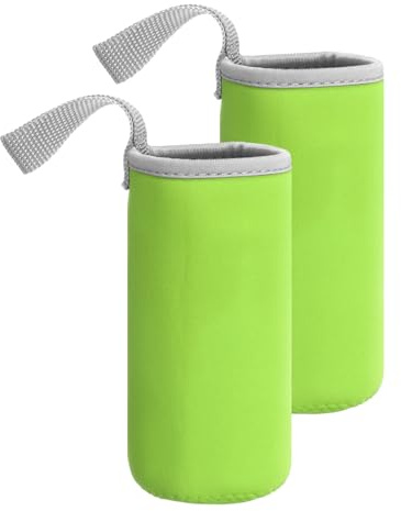 QUARKZMAN 2pcs Custodia per Borraccia in Neoprene 12 oz Portaborracce Verde | Isolato, Custodia Copri Borraccia, per Bottiglie da Bere, Collassabile, con Manico