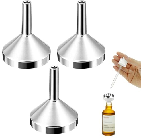 3 PCS Petit Entonnoir,Mini Entonnoir Pour Petit, Entonnoir Portable Flacon,Trichter im Kleinformat,ideal zum präzisen Befüllen von Flakons, hoher Reinigungsfreundlichkeit,18mm Durchmesser