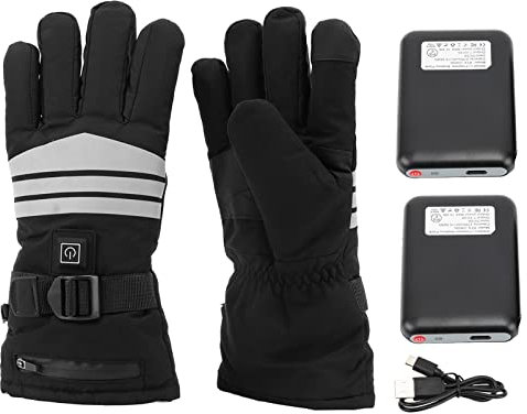 Uadme Touchscreen Beheizte Handschuhe, Verdickte Wiederaufladbare Elektrische Batterie Beheizte Handschuhe für Damen und Herren Outdoor Skifahren und Reiten Winterhandschuhe