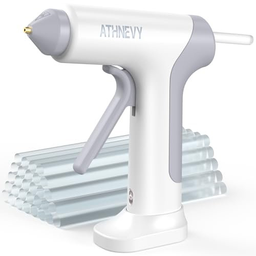 Cordless Hot Glue Gun 4V 20W, 10s Fast Preheat, 30PCS Mini Glue Sticks 7x100mm, Type-C Rechargeable, Anti-Drip, Auto-Off, for DIY Crafts, Repair, Decoration (White)