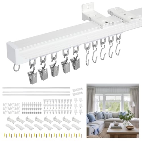 Dyna-Living Ceiling Curtain Track,3M/9.8FT Heavy Duty Curtain Rail Track