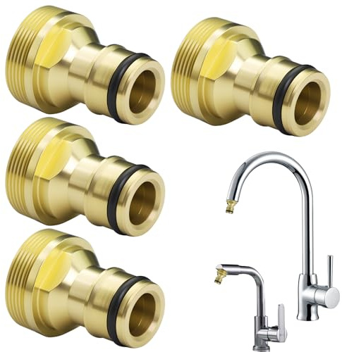 4 Stück Adapter Wasserhahn Gartenschlauch, 22-24mm Schlauchadapter Garden Wasserhahn Adapte r Schlauchkupplung Schnellkupplung Gartenschlauch Anschluss für Gewindehahn Adapte r