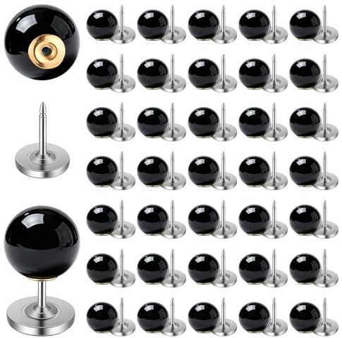 30 Sets Black Buttons No Sew Pearl Pins, 10mm Black Pearl Buttons for Clothes, Reusable Decorative Button Pins for DIY Crafts Shirt Blouse Dress Sweater Shawl