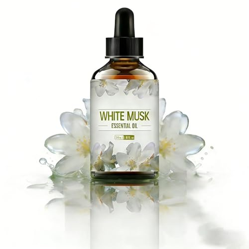 White Musk Essential Oil(30ml/1Fl.Oz),Skin Hair Care Fragrance Oil for Diffuser Aromatherapy, Body Massage, Facial Care, Car Fragrance and Perfume DIY(1 Bottle)